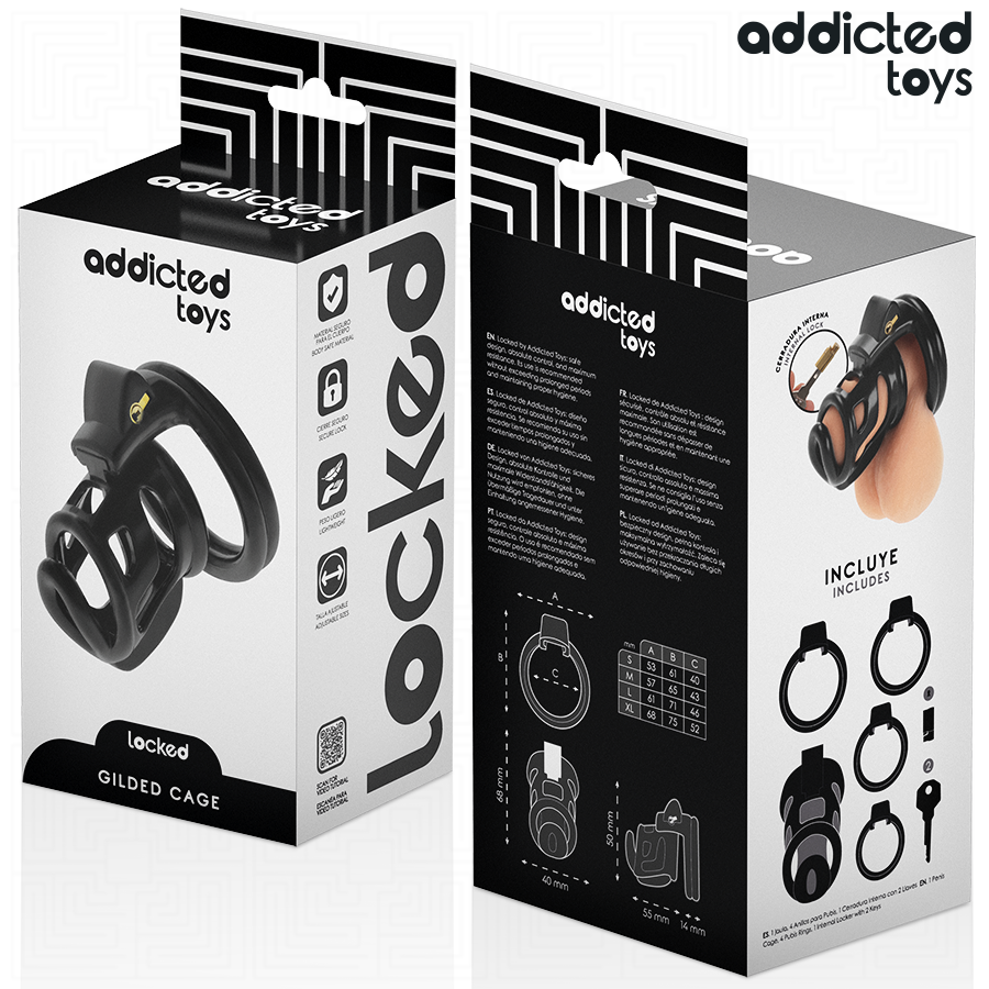ADDICTED TOYS LOCKED - GABBIA PER PENE GILDEN CAGE 8,5 CM – Gabbie per pene BDSM – foto 6