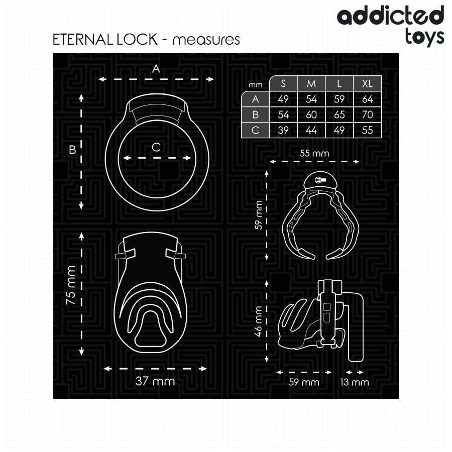 ADDICTED TOYS LOCKED - GABBIA PER PENE CON BLOCCAGGIO ETERNO 9 CM – Gabbie per pene BDSM – foto 5