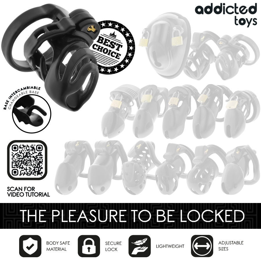 ADDICTED TOYS LOCKED - GABBIA PER PENE CON BLOCCAGGIO ETERNO 9 CM – Gabbie per pene BDSM – foto 7