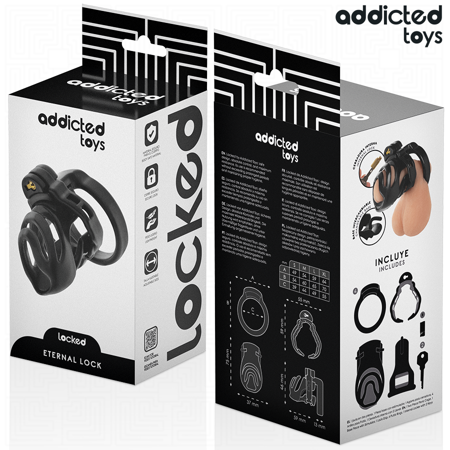 ADDICTED TOYS LOCKED - GABBIA PER PENE CON BLOCCAGGIO ETERNO 9 CM – Gabbie per pene BDSM – foto 6
