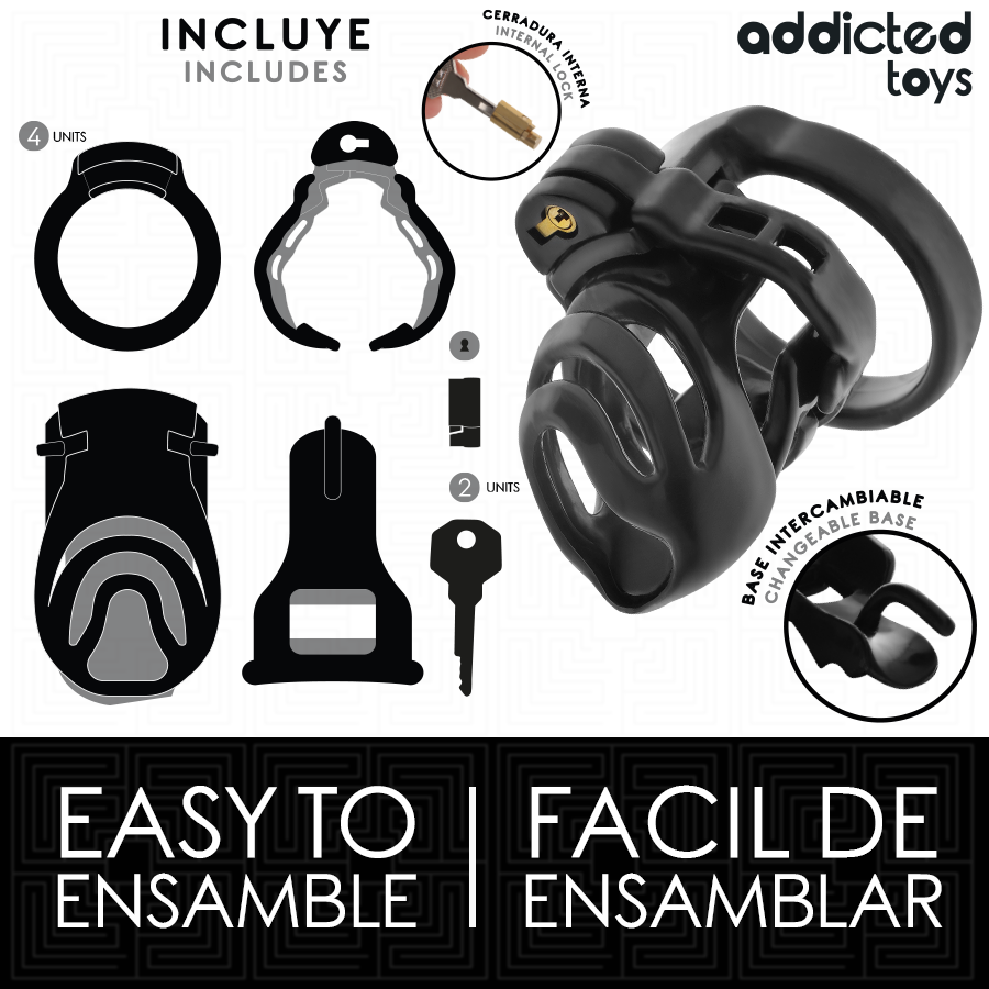 ADDICTED TOYS LOCKED - GABBIA PER PENE CON BLOCCAGGIO ETERNO 9 CM – Gabbie per pene BDSM – foto 4