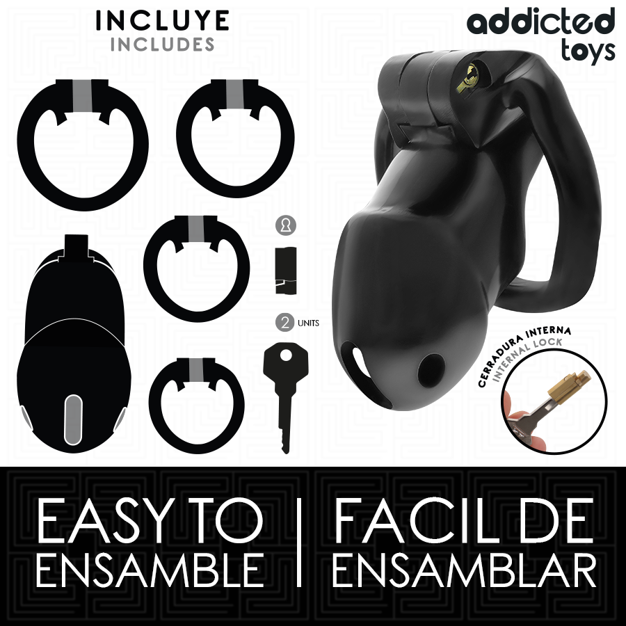 ADDICTED TOYS LOCKED - MINDNIGHT CELL GABBIA PER PENE TAGLIA M – Gabbie per pene BDSM – foto 4