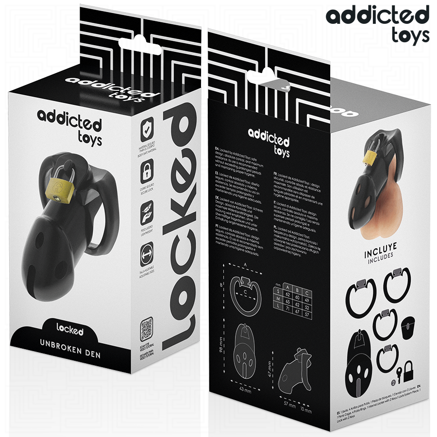 ADDICTED TOYS LOCKED - GABBIA PER PENE DEN NON ROTTURA 9,8 CM – Gabbie per pene BDSM – foto 6