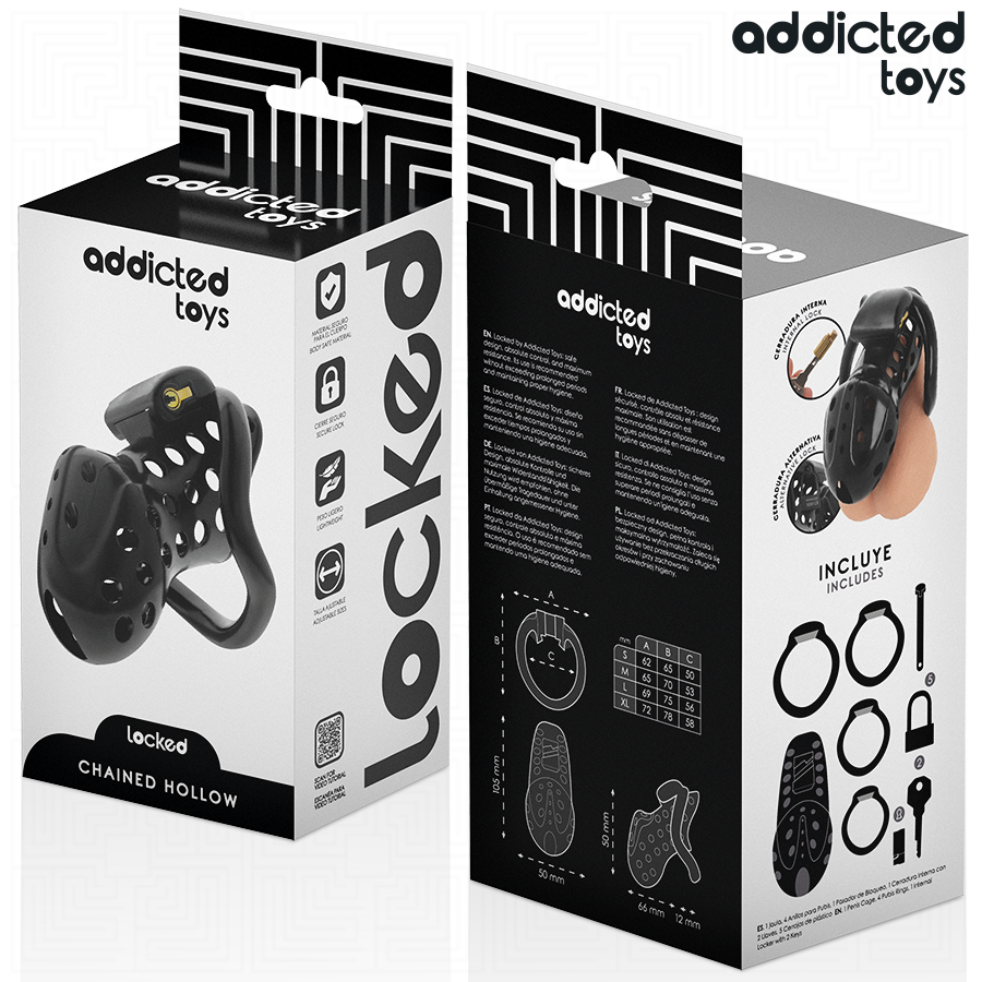 ADDICTED TOYS LOCKED - GABBIA PER PENE CAVA CON CATENA 10,5 CM – Gabbie per pene BDSM – foto 6