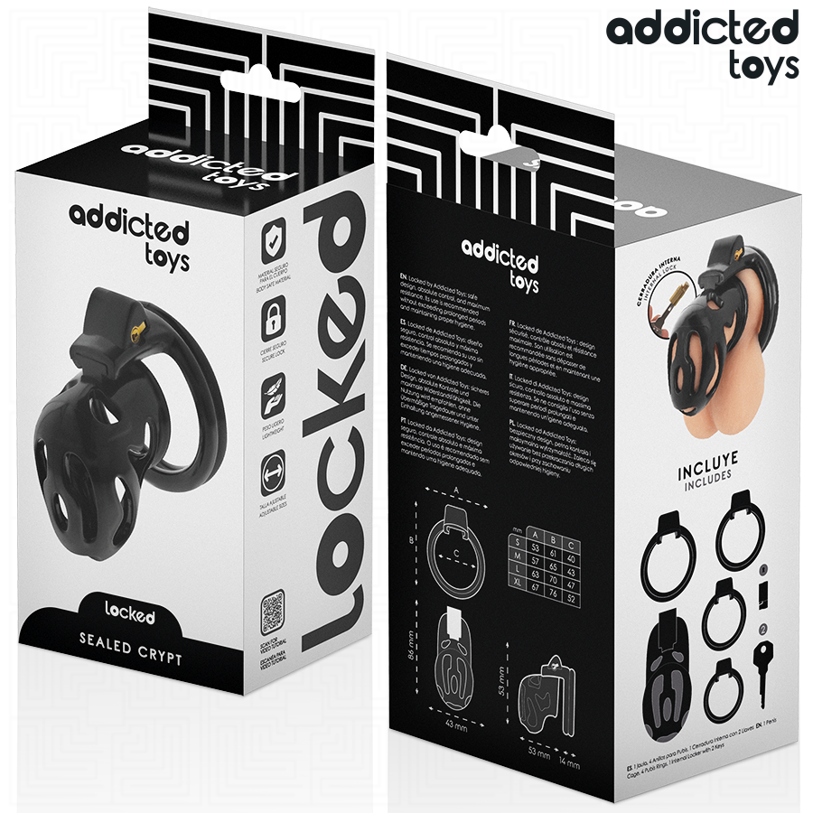 ADDICTED TOYS LOCKED - GABBIA PER PENE SIGILLATA CRYPT 8 CM – Gabbie per pene BDSM – foto 6