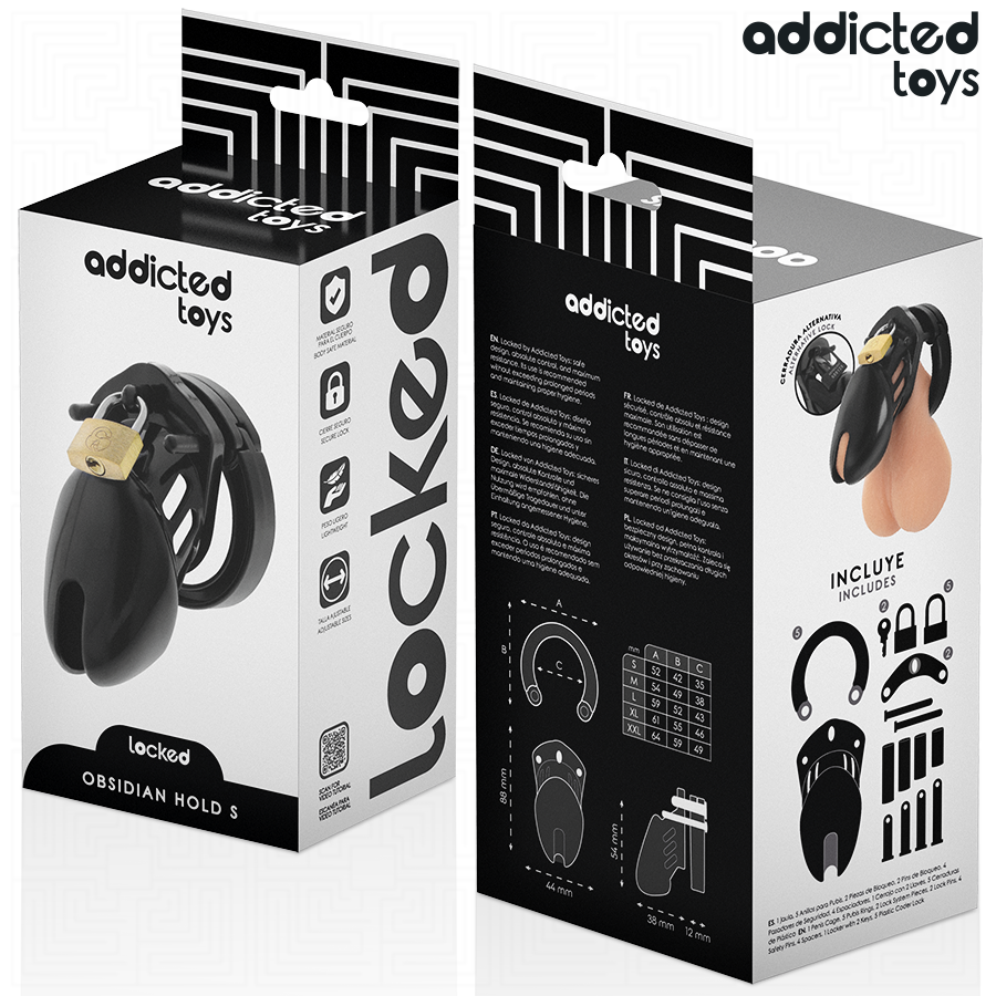 ADDICTED TOYS LOCKED - GABBIA PER PENE OBSIDIAN HOLD TAGLIA S – Gabbie per pene BDSM – foto 6