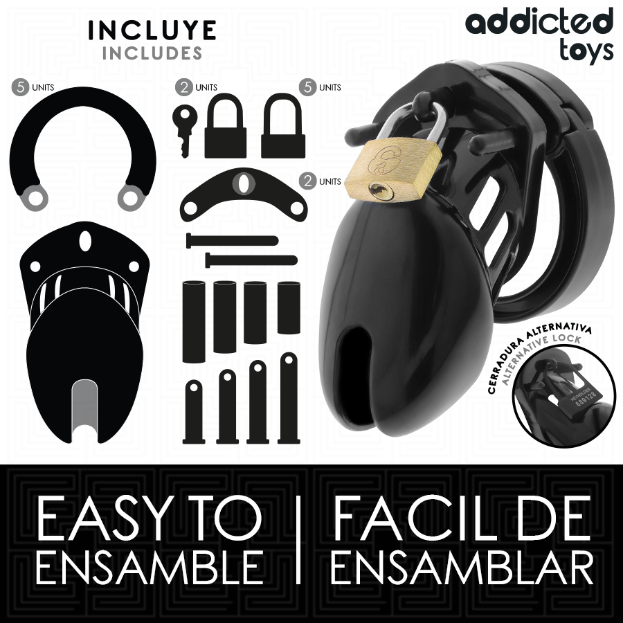 ADDICTED TOYS LOCKED - GABBIA PER PENE OBSIDIAN HOLD TAGLIA S – Gabbie per pene BDSM – foto 4