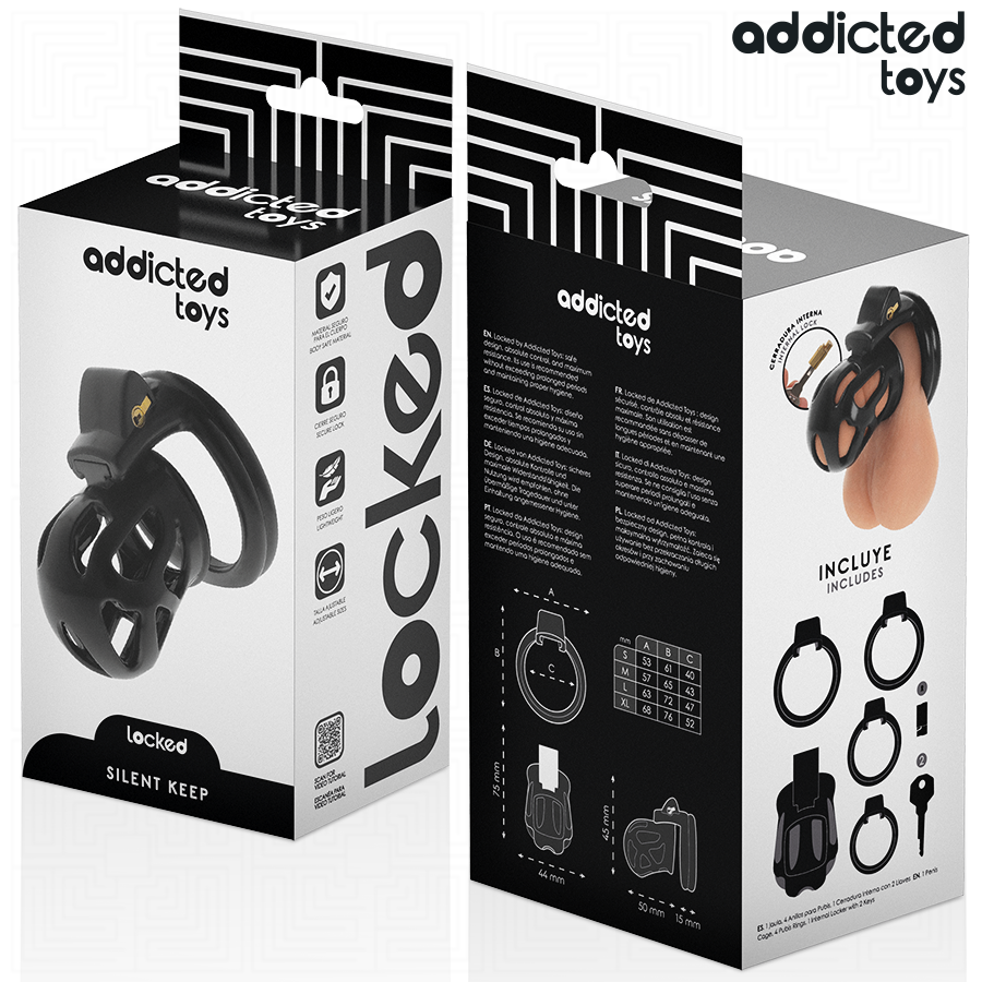 ADDICTED TOYS LOCKED - GABBIA PER PENE SILENZIOSA 7,5 CM – Gabbie per pene BDSM – foto 6