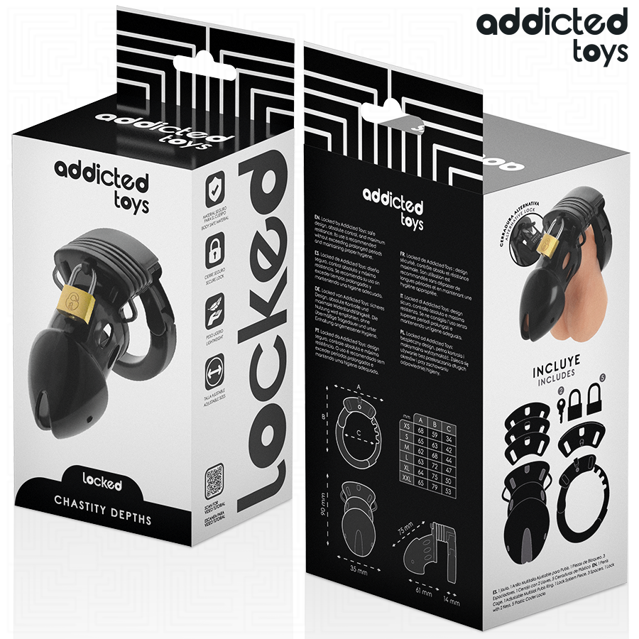 ADDICTED TOYS BLOCCATO - GABBIA PER PENE PROFONDA DI CASTITÀ 7,5 CM – Gabbie per pene BDSM – foto 6