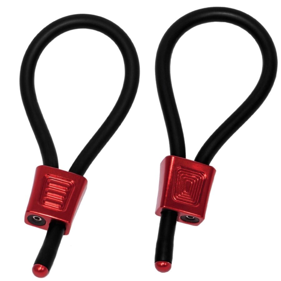 ELECTRASTIM - PRESTIGE ELECTRA LOOPS ANELLI PER IL PENE REGOLABILI ROSSI – Elettrostimolazione BDSM