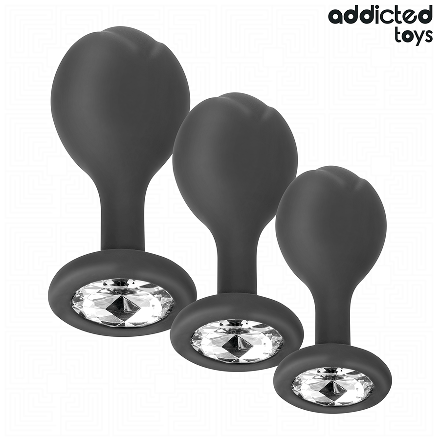 ADDICTED TOYS - SET DI 3 TAPPI ANALI CON GIOIELLO – Tappi anali
