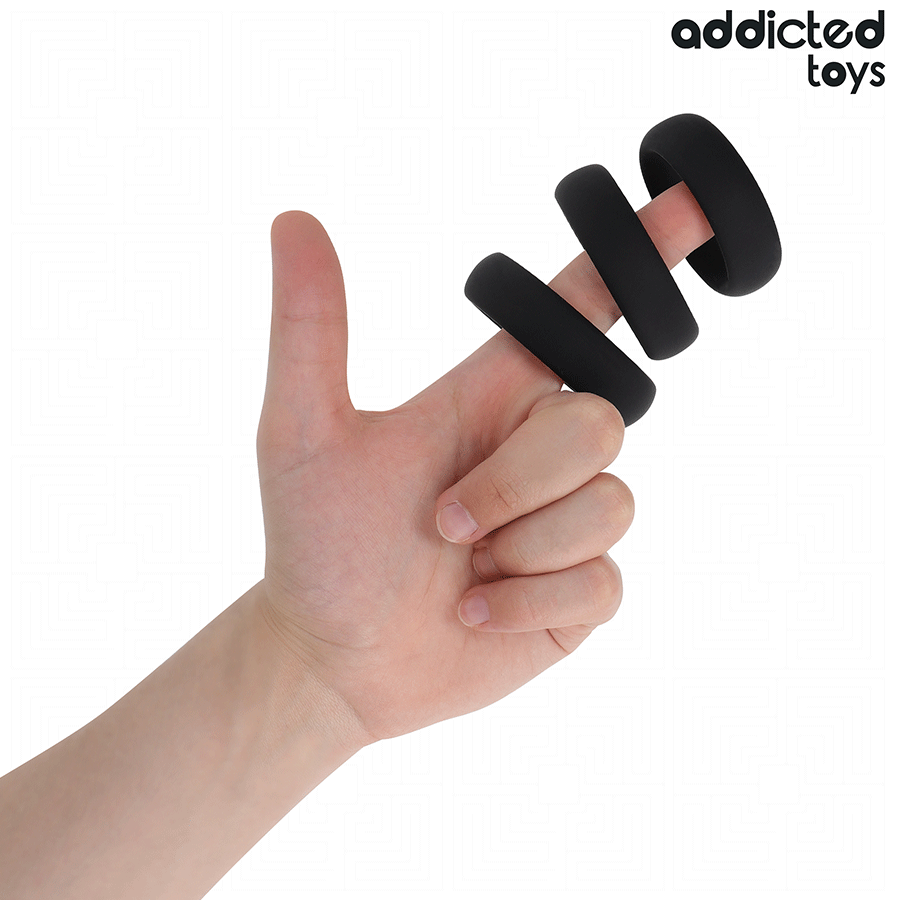 ADDICTED TOYS - SET DI ANELLI PIATTI IN SILICONE – Tappi anali – foto 3