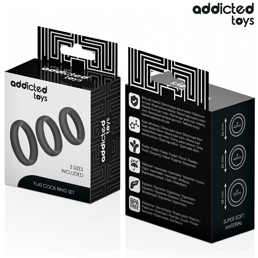 ADDICTED TOYS - SET DI ANELLI PIATTI IN SILICONE – Tappi anali – foto 6