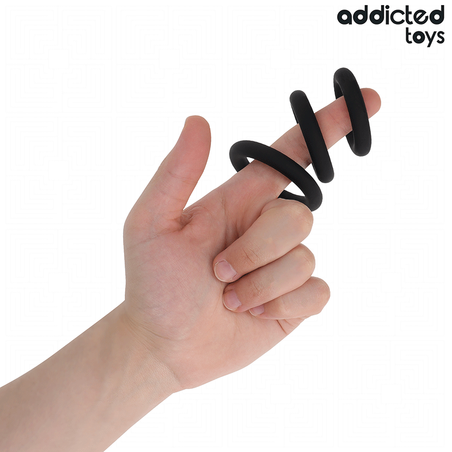 ADDICTED TOYS - SET DI ANELLI IN SILICONE MODELLO 1 – Cockring senza vibrazione – foto 3