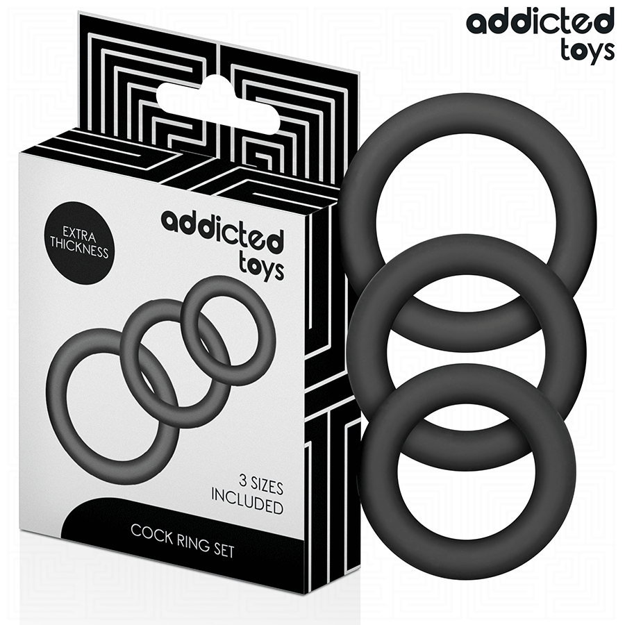 ADDICTED TOYS - SET DI ANELLI IN SILICONE MODELLO 1 – Cockring senza vibrazione – foto 2