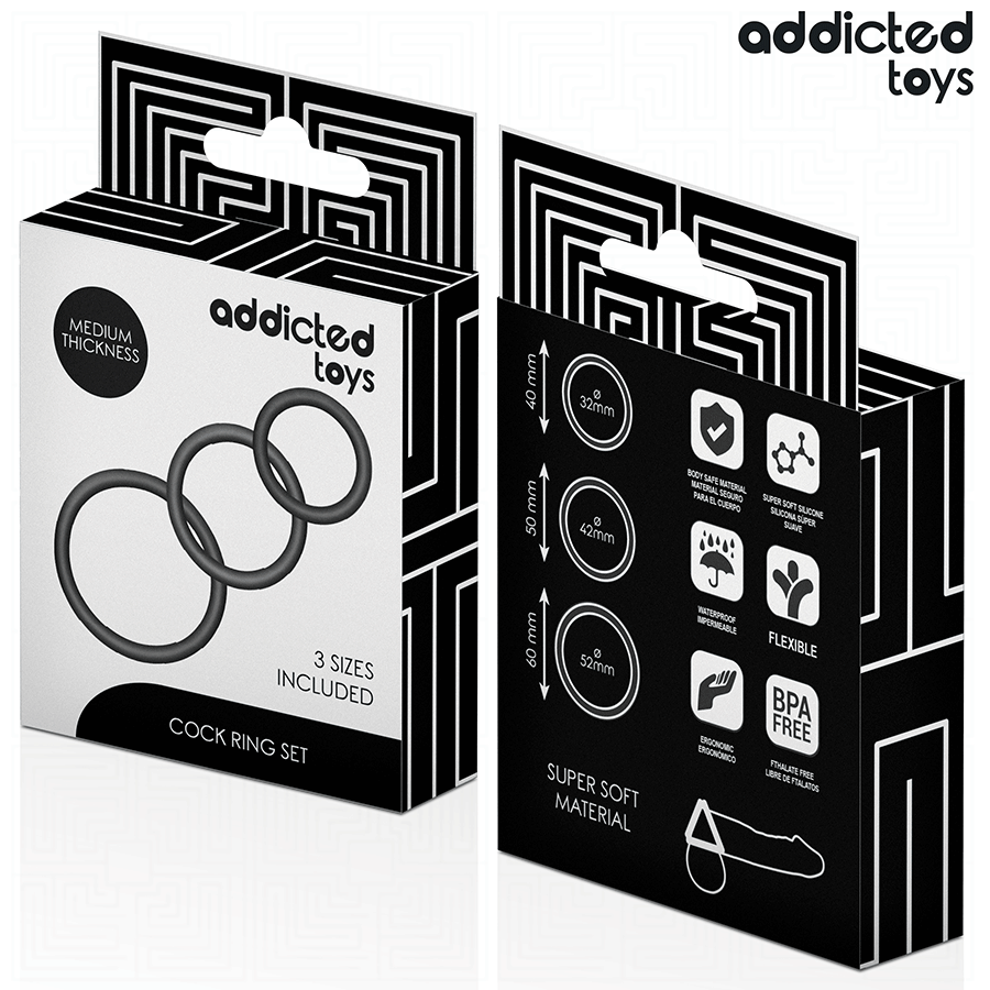 ADDICTED TOYS - SET DI ANELLI IN SILICONE MODELLO 2 – Cockring senza vibrazione – foto 6