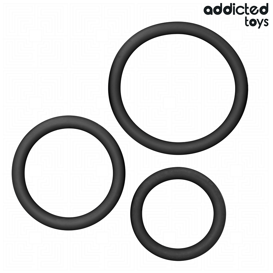 ADDICTED TOYS - SET DI ANELLI IN SILICONE MODELLO 2 – Cockring senza vibrazione
