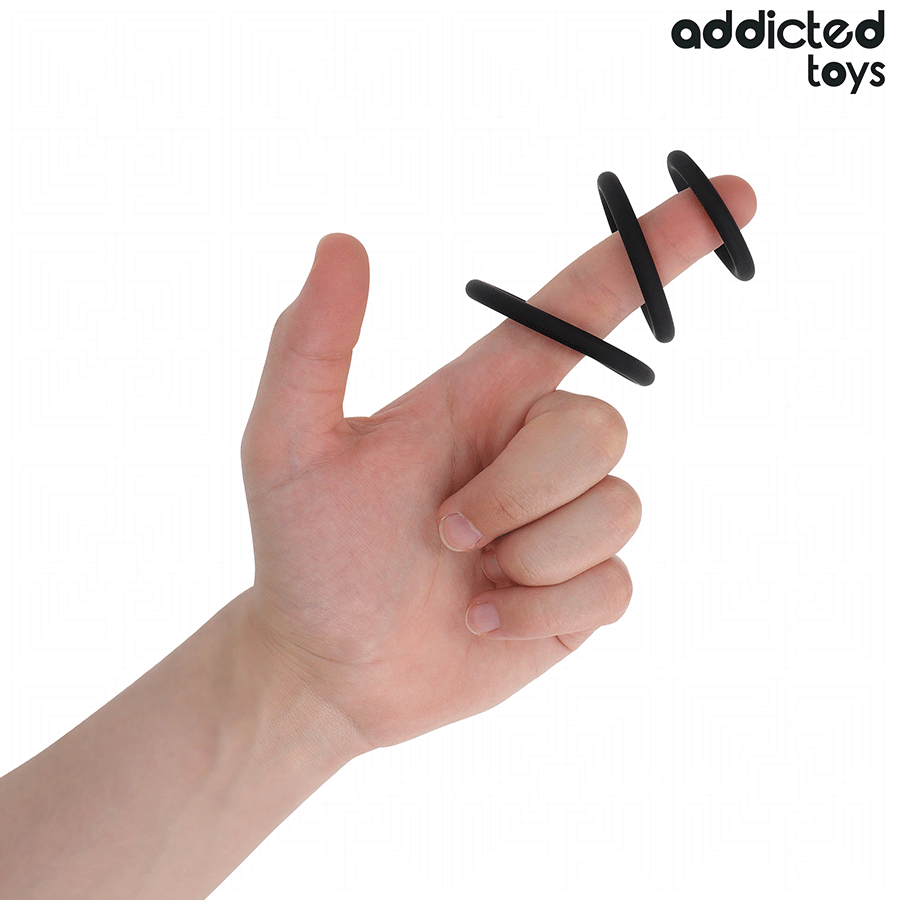 ADDICTED TOYS - SET DI ANELLI IN SILICONE MODELLO 2 – Cockring senza vibrazione – foto 3