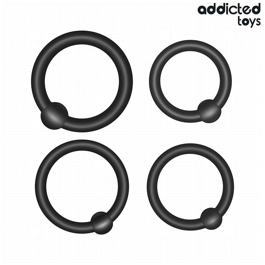 ADDICTED TOYS - SET DI ANELLI IN SILICONE A PRESSIONE – Cockring senza vibrazione