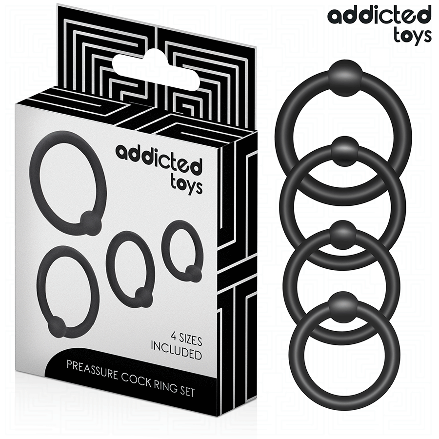 ADDICTED TOYS - SET DI ANELLI IN SILICONE A PRESSIONE – Cockring senza vibrazione – foto 2