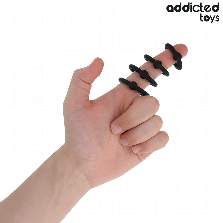 ADDICTED TOYS - SET DI ANELLI IN SILICONE A PRESSIONE – Cockring senza vibrazione – foto 3