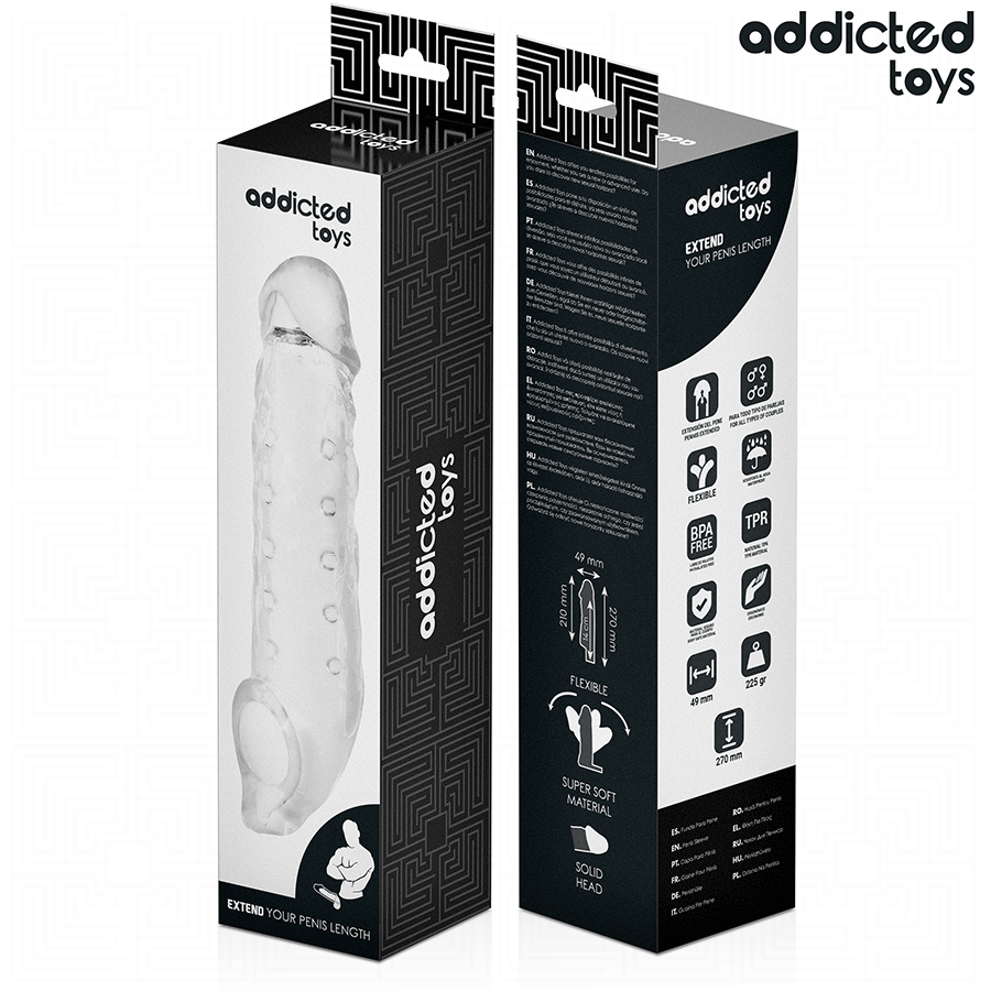 ADDICTED TOYS - ESTENSIONE PENE TRASPARENTE TAGLIA S 23 CM – Copri pene con estensione – foto 7