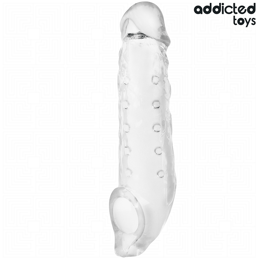 ADDICTED TOYS - GUAINA PER PENE TRASPARENTE TAGLIA M 27 CM – Copri pene con estensione