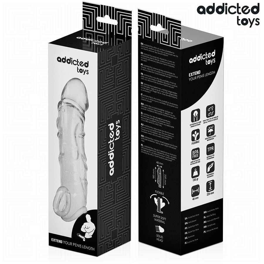 ADDICTED TOYS - ESTENSIONE PENE TRASPARENTE 27 CM – Copri pene con estensione – foto 7