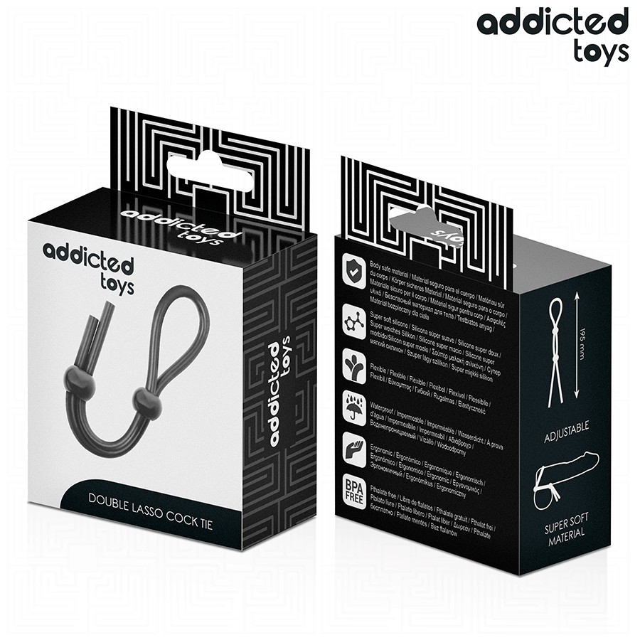 ADDICTED TOYS - CORDA IN SILICONE PER IL PENE A DOPPIO ANELLO – Cockring senza vibrazione – foto 7