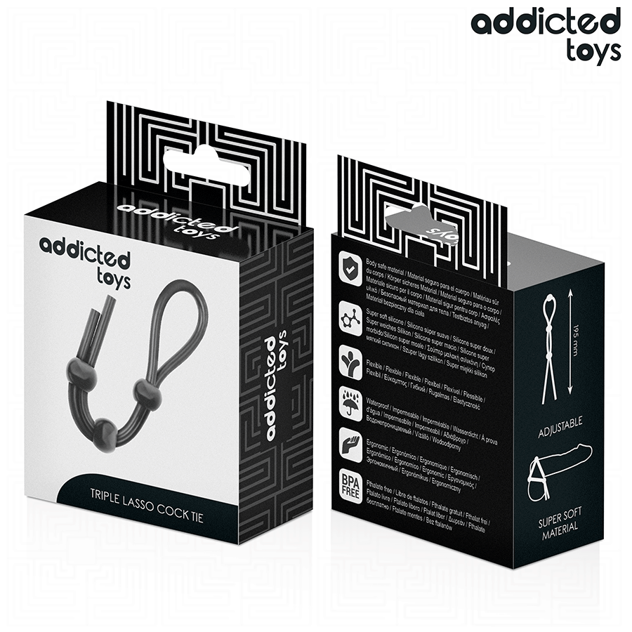 ADDICTED TOYS - CORDA IN SILICONE PER IL PENE A TRIPLO ANELLO – Cockring senza vibrazione – foto 7