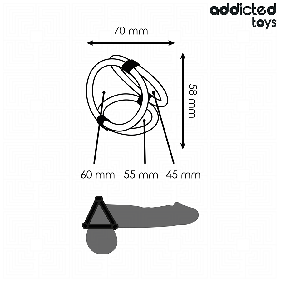 ADDICTED TOYS - ANELLO PER PENE TRIPLO – Cockring senza vibrazione – foto 5