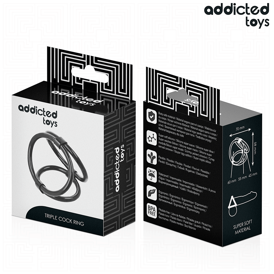 ADDICTED TOYS - ANELLO PER PENE TRIPLO – Cockring senza vibrazione – foto 7