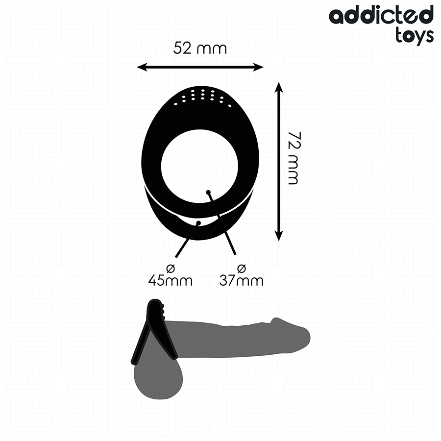 ADDICTED TOYS - ANELLO PER PENE A DOPPIA TEXTURE – Cockring senza vibrazione – foto 5