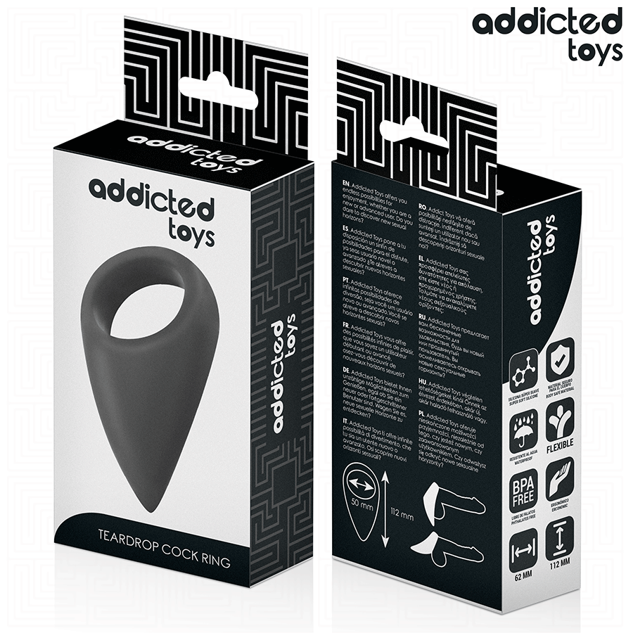 ADDICTED TOYS - ANELLO PER PENE A FORMA DI LACRIMA – Cockring senza vibrazione – foto 7