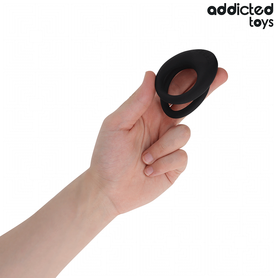 ADDICTED TOYS - ANELLO PER PENE A DOPPIA TEXTURE – Cockring senza vibrazione – foto 3