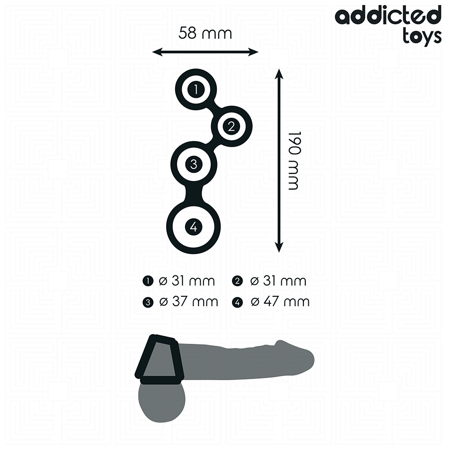 ADDICTED TOYS - ANELLO PER PENE CON DIVISORI PER TESTICOLI – Cockring senza vibrazione – foto 5