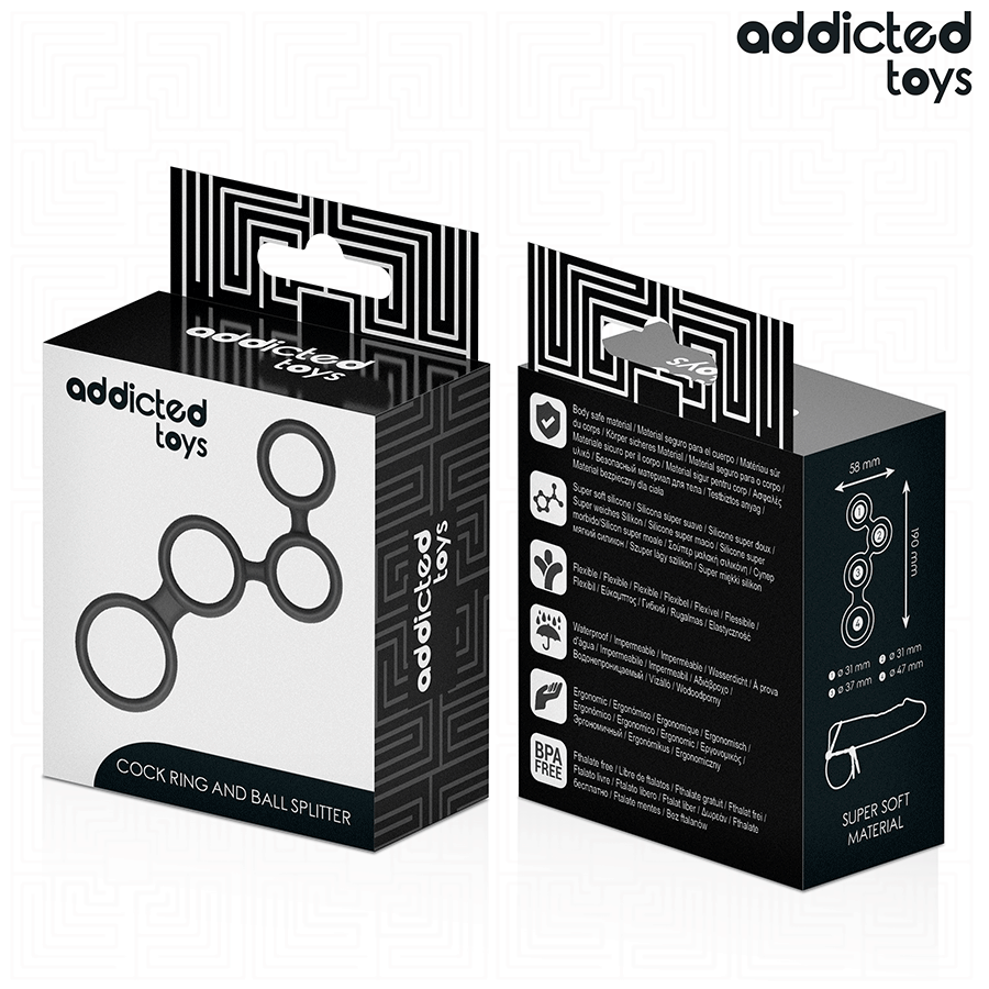 ADDICTED TOYS - ANELLO PER PENE CON DIVISORI PER TESTICOLI – Cockring senza vibrazione – foto 7