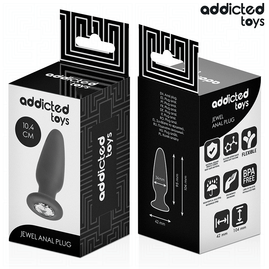 ADDICTED TOYS - PLUG ANALE CON GIOIELLO TAGLIA M 10,4 CM – Tappi anali – foto 6