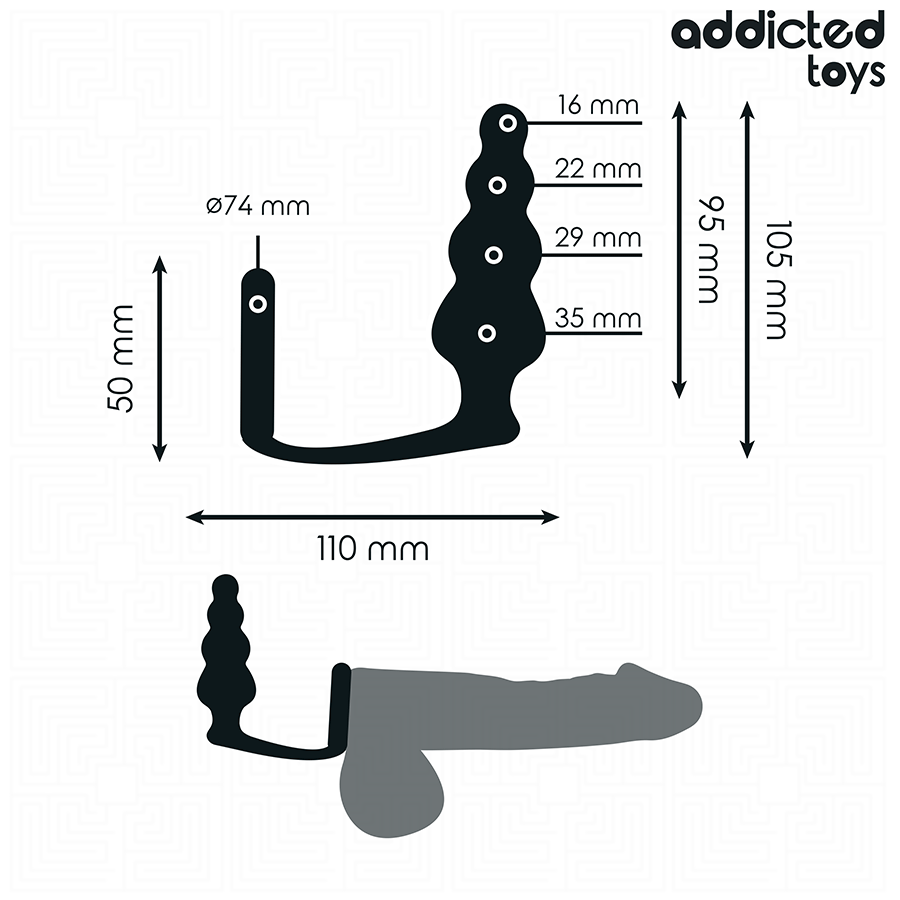 ADDICTED TOYS - PLUG ANALE CON ANELLO MODELLO 5 – Tappi anali – foto 4