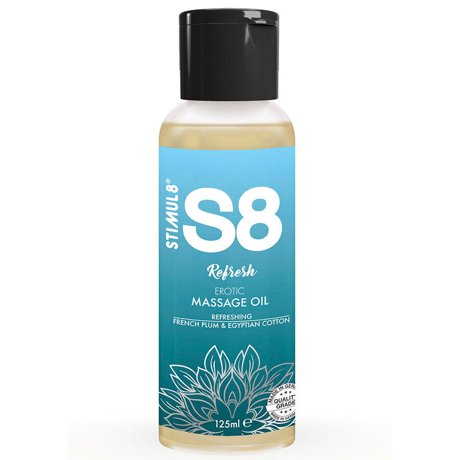 STIMUL8 - S8 OLIO DA MASSAGGIO IN COTONE REFRESH 125 ML – Oli Aromatizzati