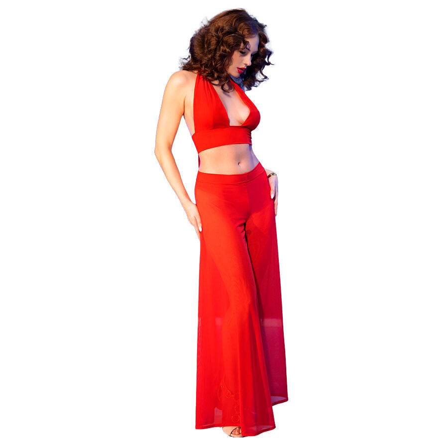 CHILIROSE - CR 4857 SET TOP E PANTALONI ROSSI TAGLIA XL – Insieme sexy della biancheria – foto 3