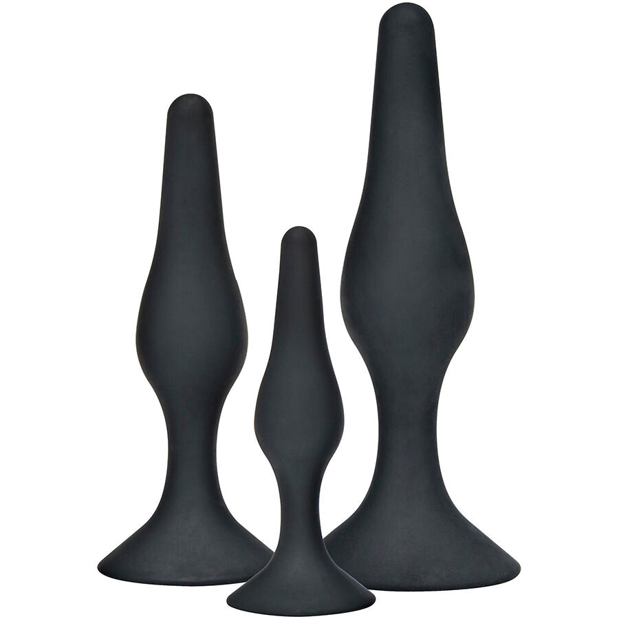 TOYJOY - ANAL PLAY CURVY COMPANIONS PLUG ANALE 3 PEZZI NERO – Tappi anali
