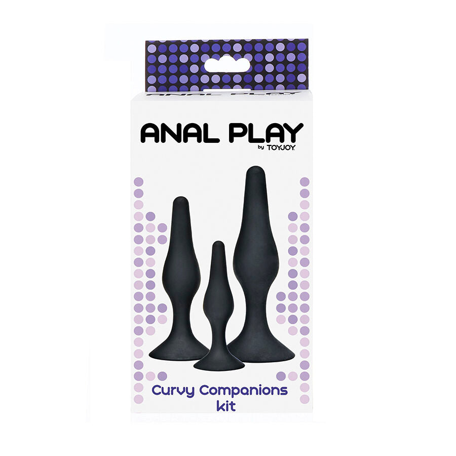 TOYJOY - ANAL PLAY CURVY COMPANIONS PLUG ANALE 3 PEZZI NERO – Tappi anali – foto 3