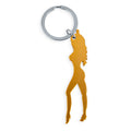DIABLO PICANTE - PORTACHIAVI CON SILHOUETTE FEMMINILE COLOR ORO CON APRIBIRRA – Articoli divertenti