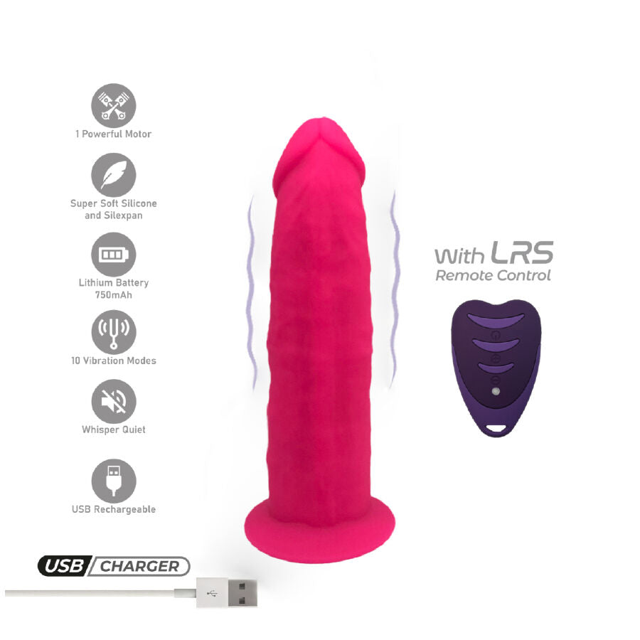 SILEXD - MODELLO PENE REALISTICO 2 ROSA + TELECOMANDO LRS 17 CM – Peni realistici – foto 2