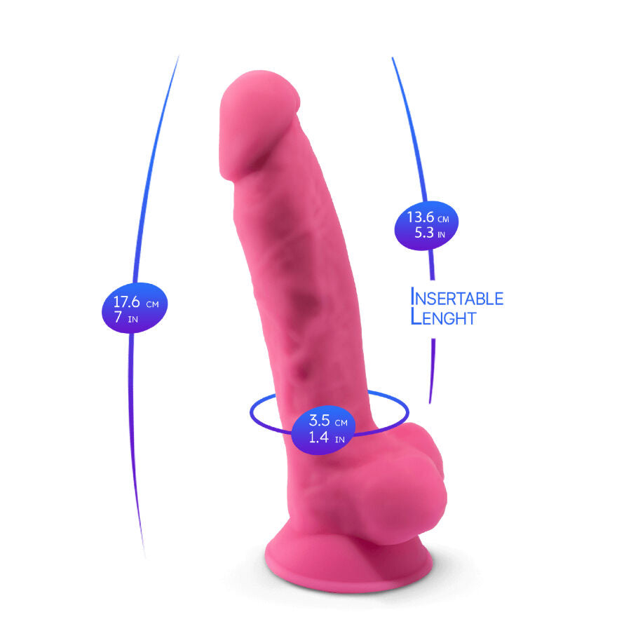 SILEXD - MODELLO 1 PENE REALISTICO SILICONE PREMIUM SILEXPAN ROSA FLUORESCENTE 17,5 CM – Peni realistici – foto 5