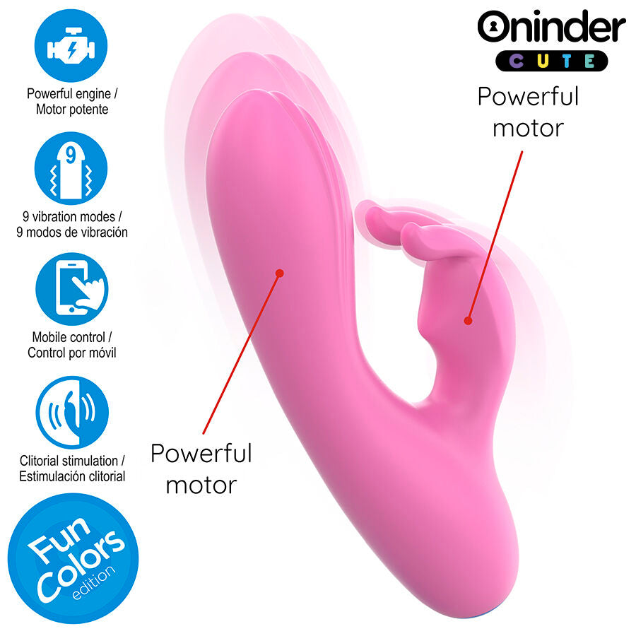 ONINDER CUTE - VIBRATORE CONIGLIETTO D'AMORE PER PUNTO G E CLITORIDE - APP GRATUITA IN TUTTO IL MONDO – Vibratori con APP – foto 5