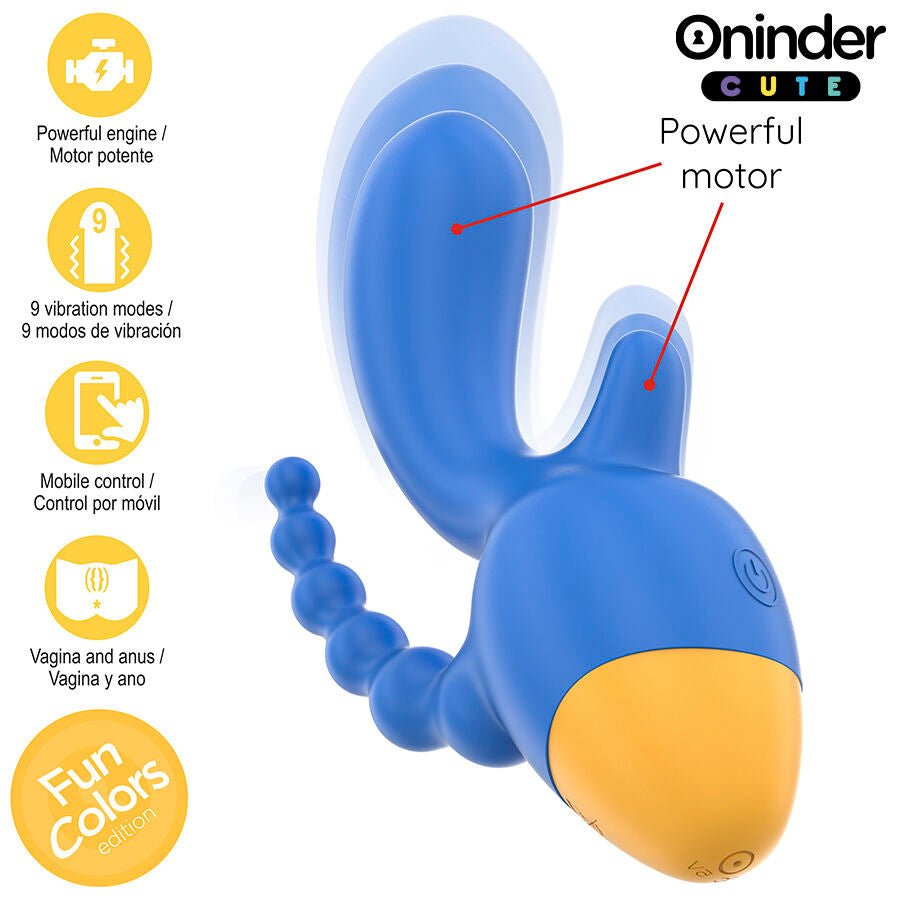 ONINDER CUTE - LOVE 3 SOME TRIPLO VIBRATORE - APP GRATUITA IN TUTTO IL MONDO – Vibratori con APP – foto 6