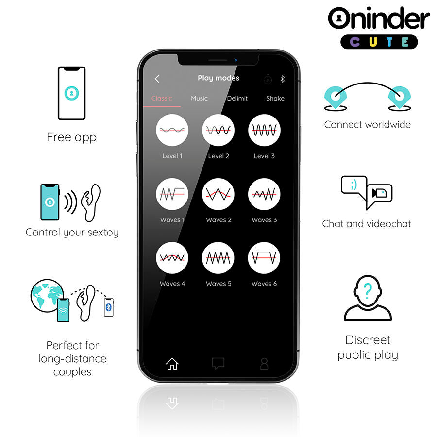 ONINDER CUTE - VIBRATORE CLITORIDEO PUNTO G LOVE BUNNY - APP GRATUITA IN TUTTO IL MONDO – Vibratori con APP – foto 4