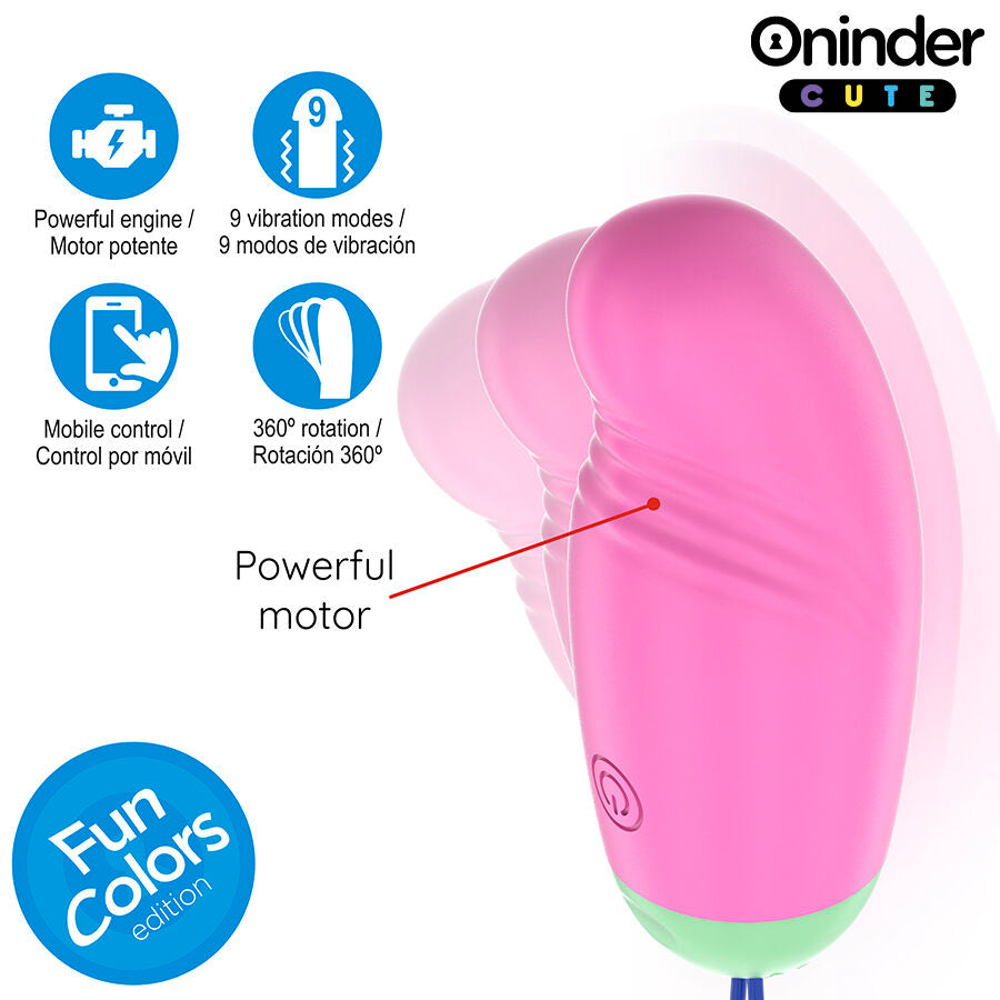 ONINDER CUTE - UOVO IN SILICONE VIBRANTE-ROTANTE A 360° PER AMARE IL PIACERE - APP GLOBALE GRATUITA – Uova vibranti – foto 6